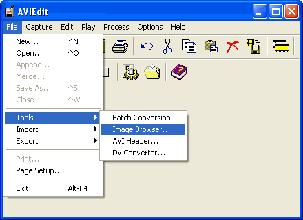 AVIedit menu's