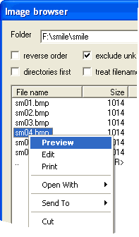 Image Browser's context menu